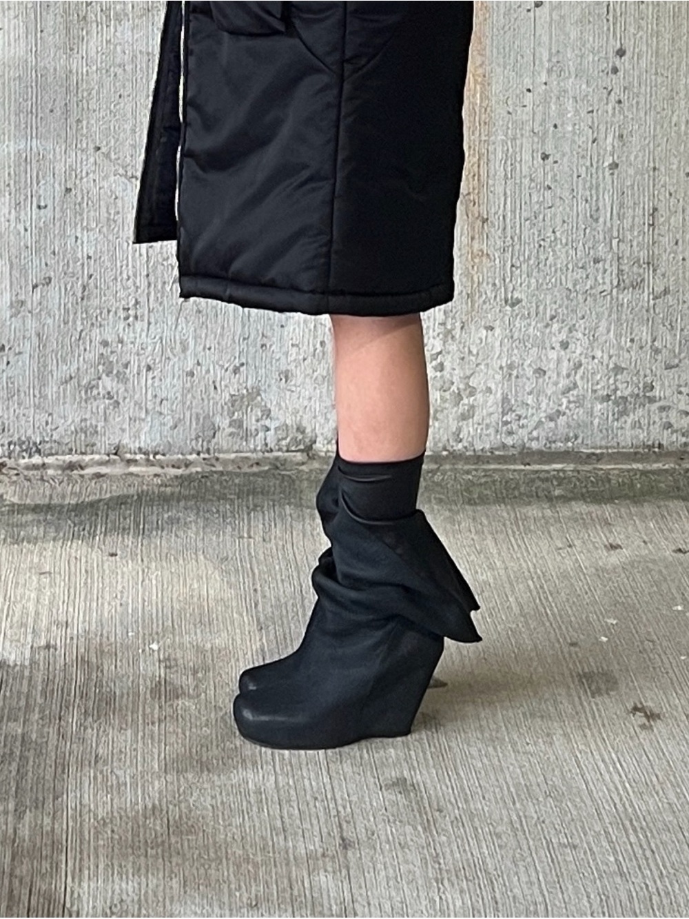 Rick Owens 09 CRUST Leather Women’s Black Wedges Sz 39/9 - Dark Avant Garde